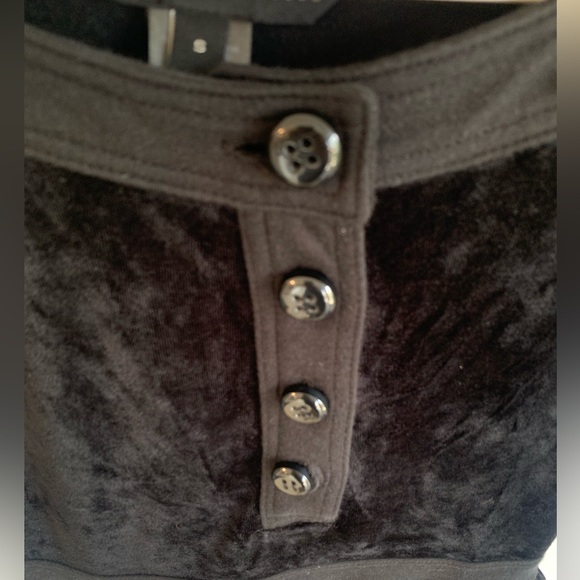 MARC BY MARC JACOBS black velvet and cotton mini dress . New with tag . Size S - Picture 4 of 11